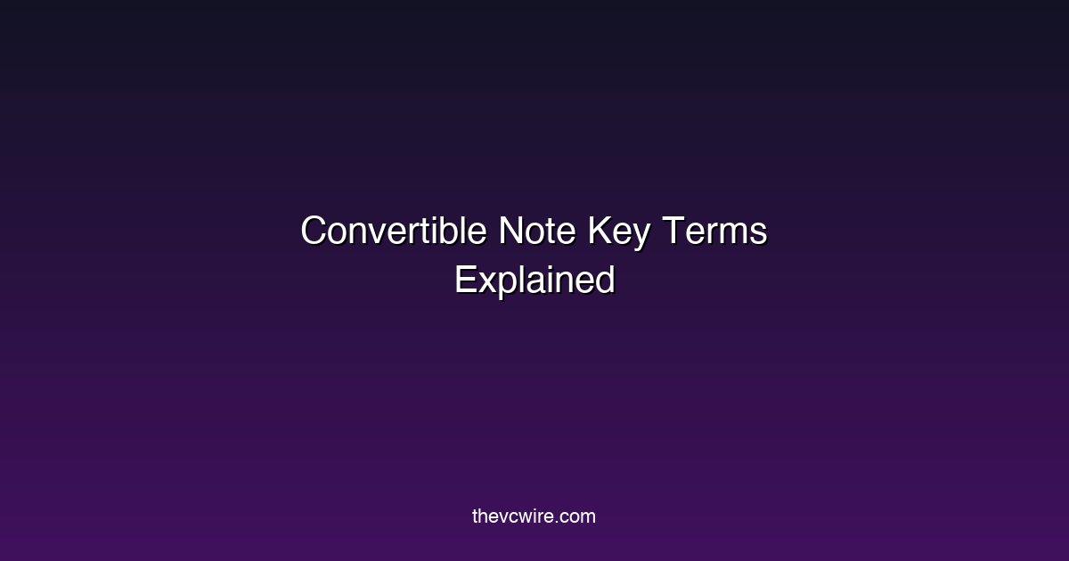 Convertibke Note Convertible Note Key Terms Explained: Valuation Cap, Discount, Interest ...